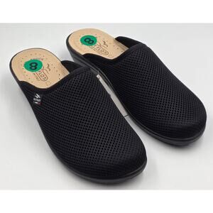 Women’s Fly Flot Anatomic Anti-Shock Black Mesh Clog Shoes 39/8 Comfort Stretch